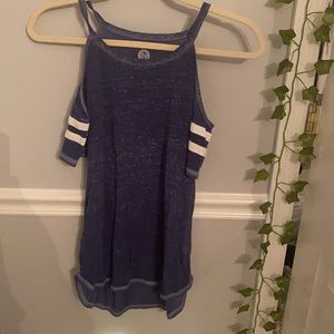 SO- blue off the shoulder top